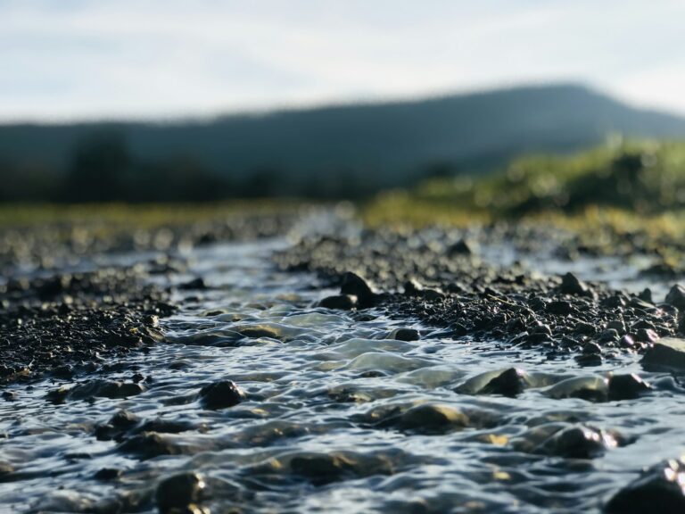 Water flowing on river
